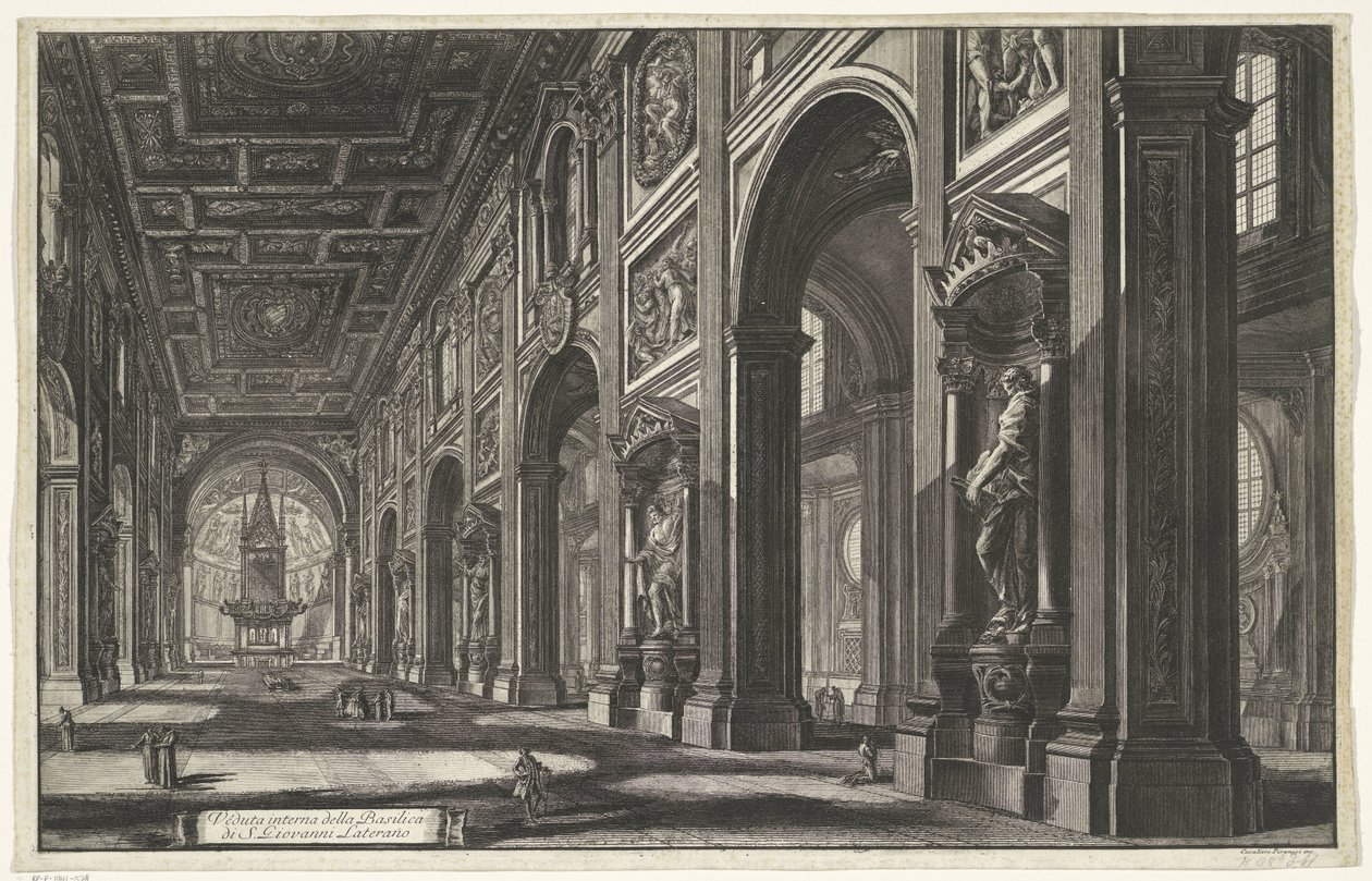 Interior of the Basilica of St. John Lateran in Rome (Veduta interna della Basilica di S. Giovanni Laterano) by Giovanni Battista Piranesi