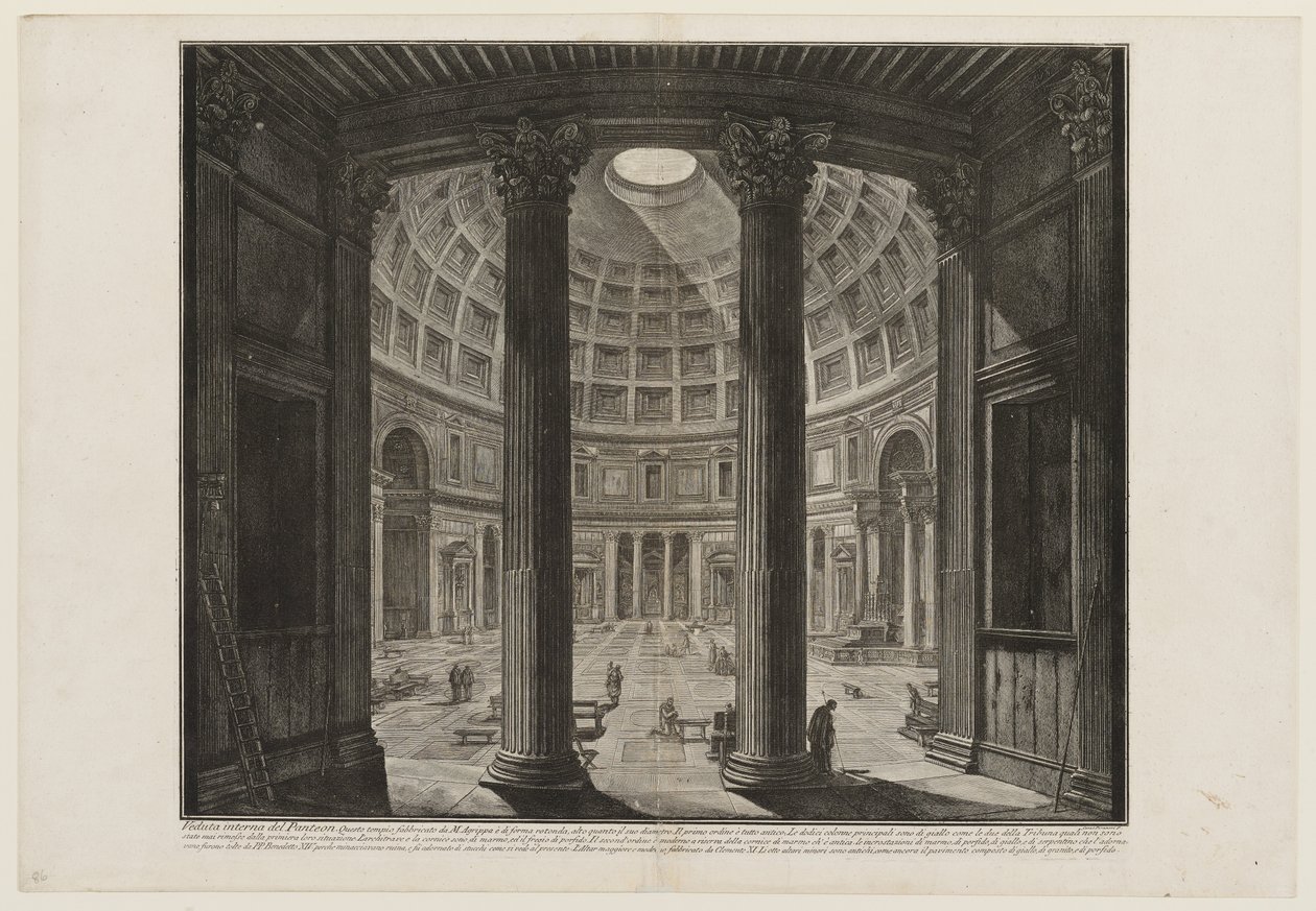 Interior of the Pantheon by Giovanni Battista Piranesi