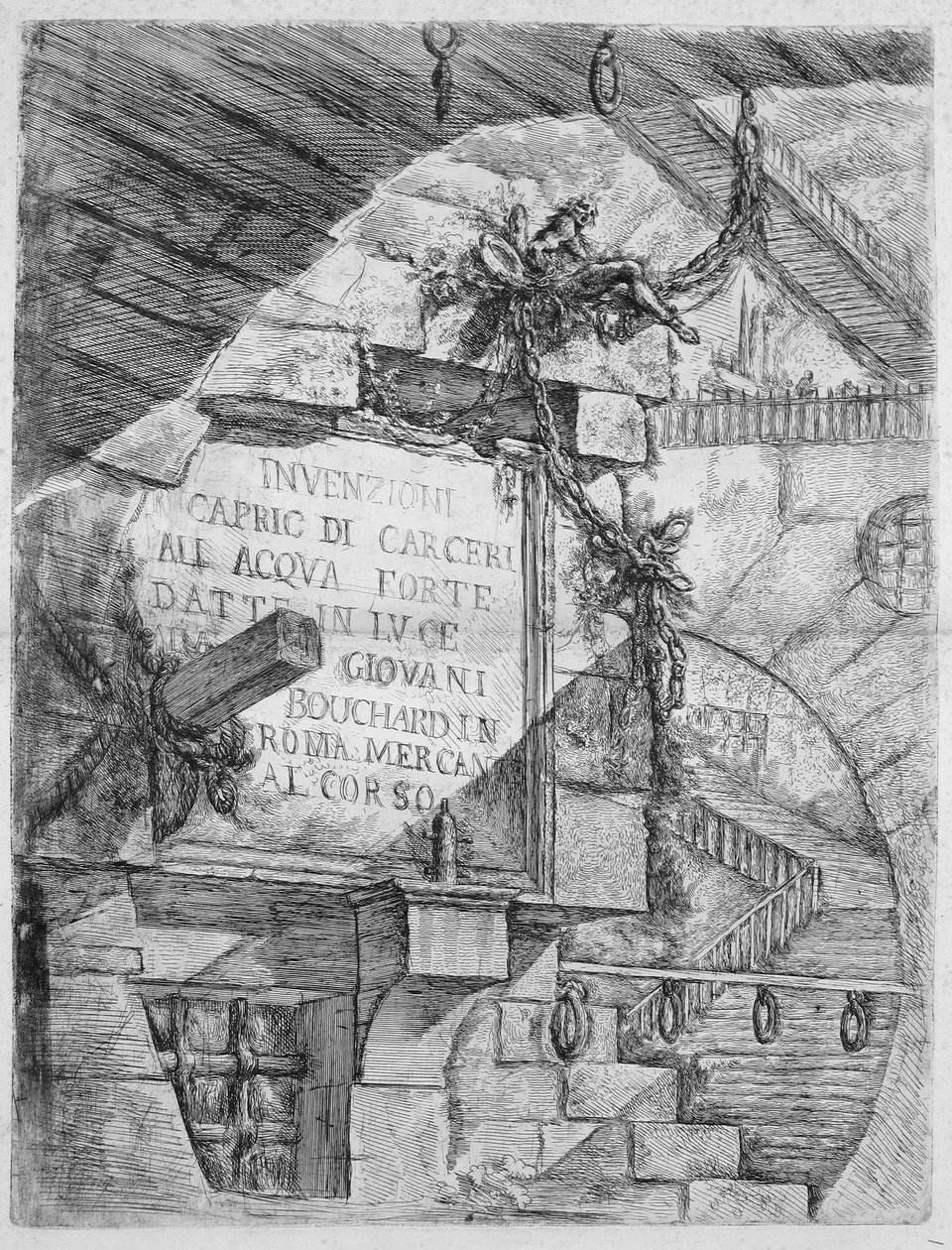 The Prisons of Invention, plate I: Title Plate by Giovanni Battista Piranesi