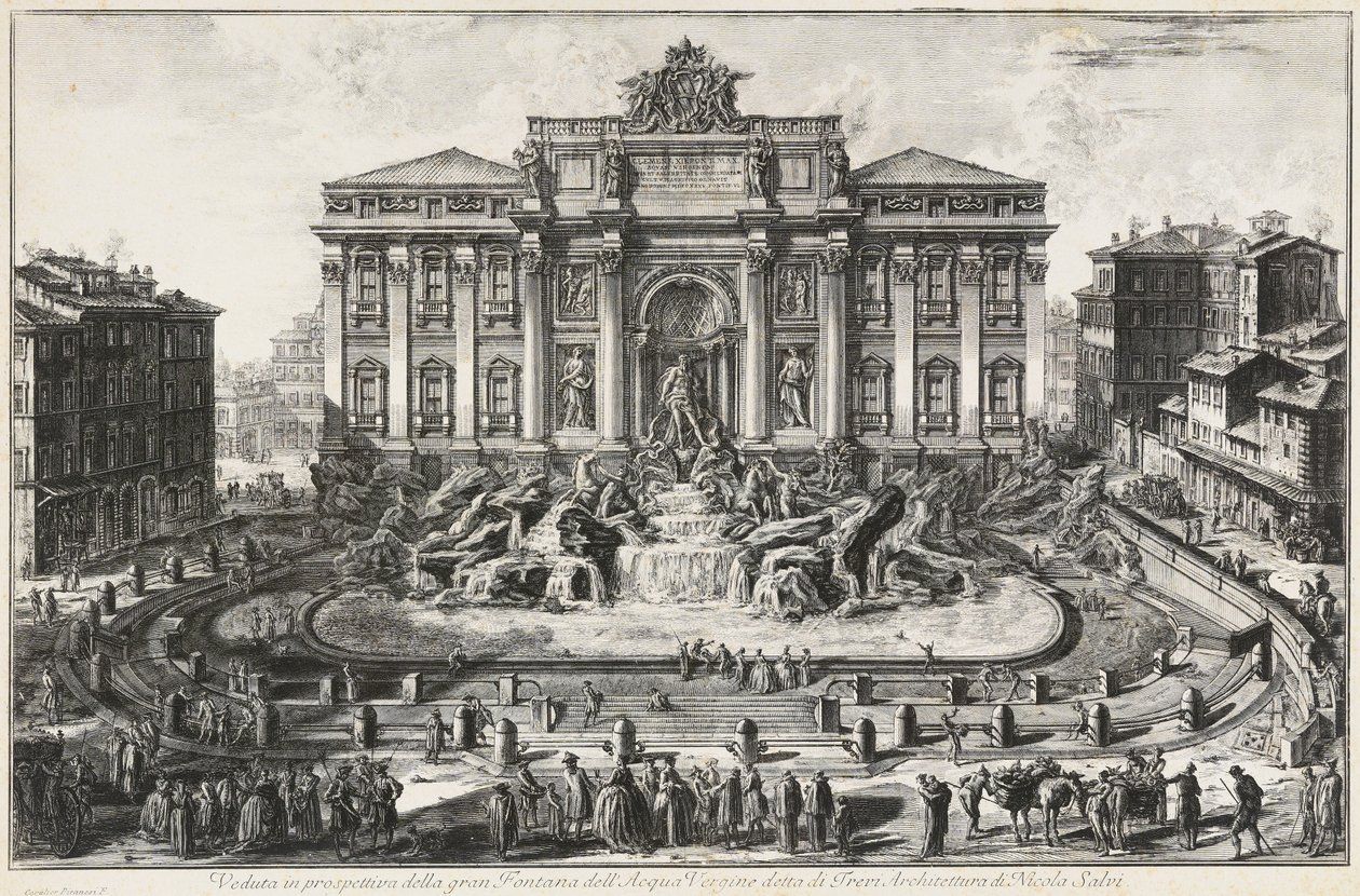 Perspective View of the Great Fountain of the Acqua Vergine, Known as the Trevi Fountain by Giovanni Battista Piranesi