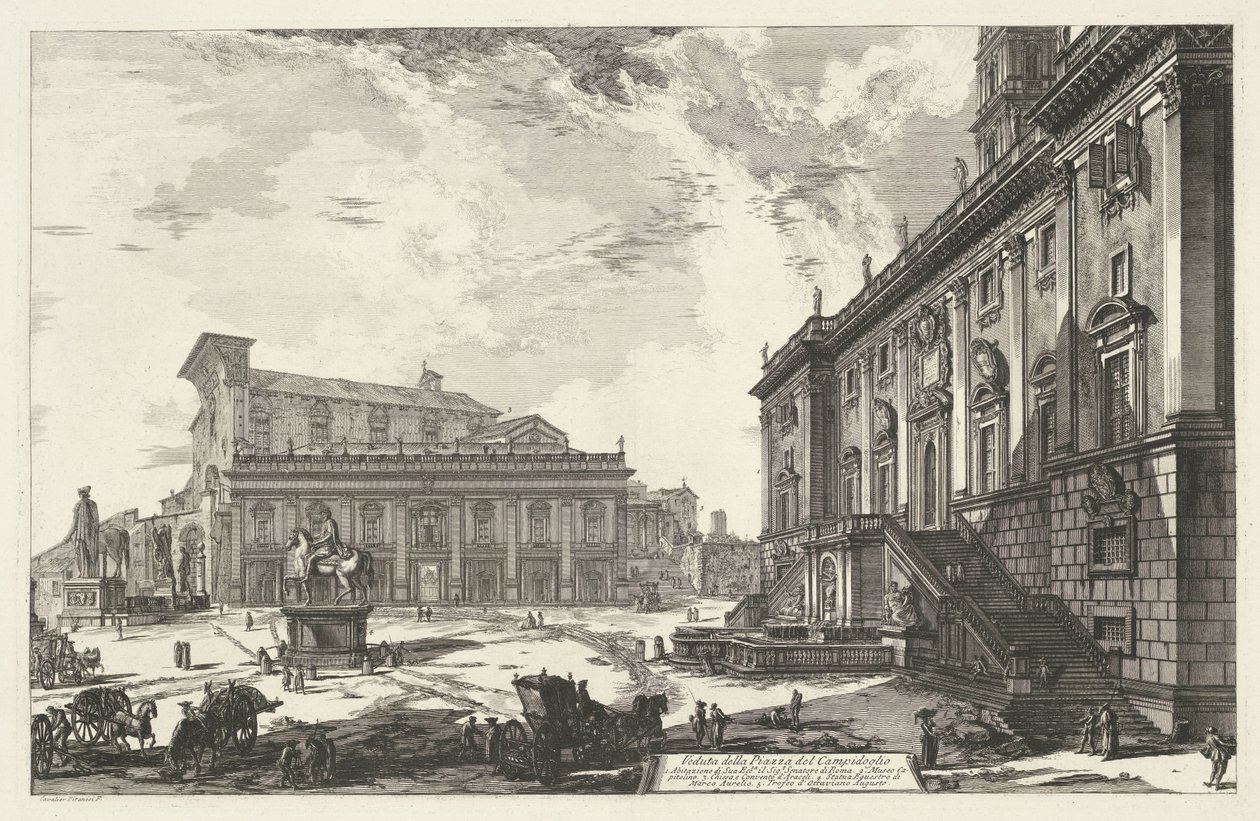 Piazza del Campidoglio in Rome by Giovanni Battista Piranesi