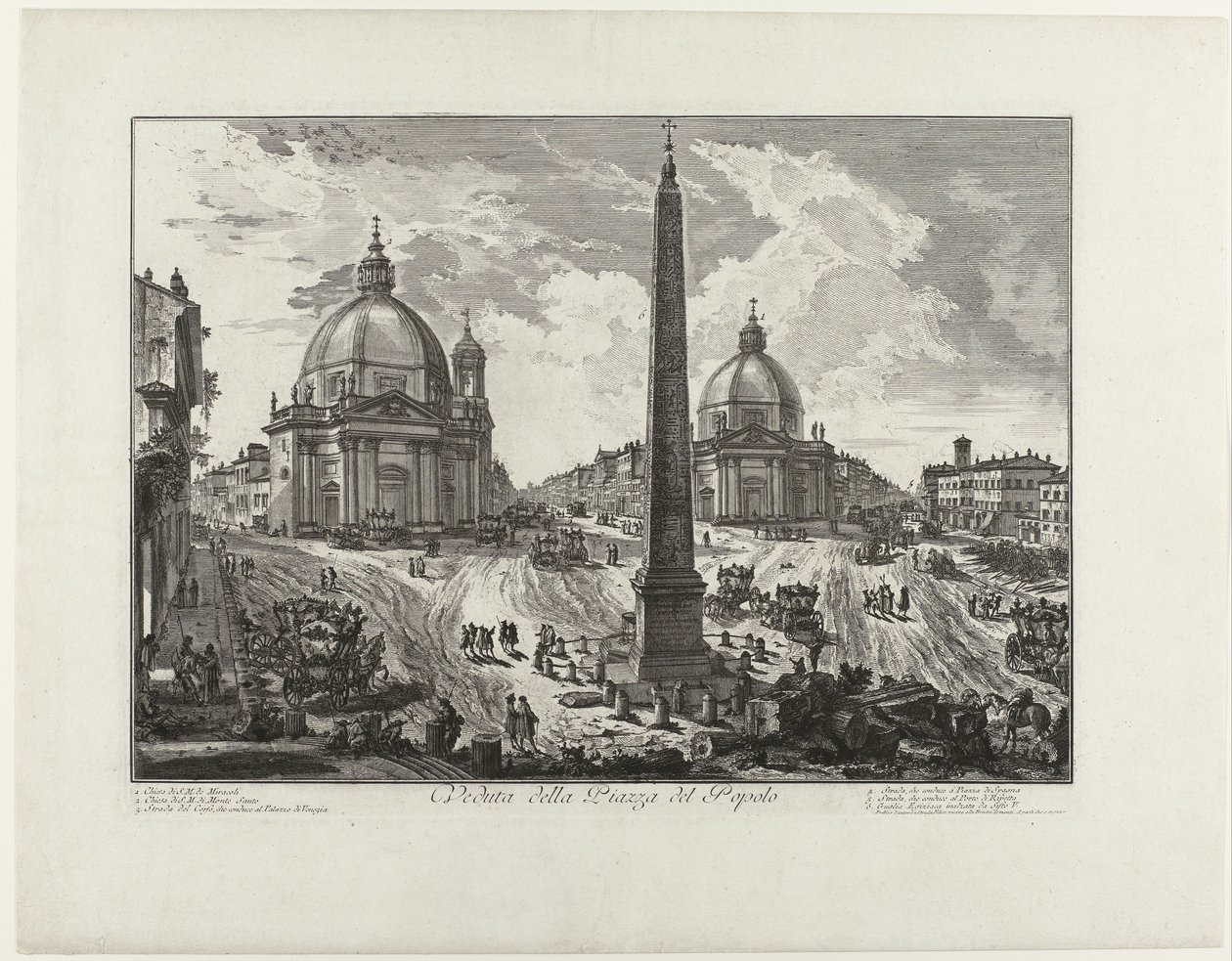 Piazza del Popolo in Rome by Giovanni Battista Piranesi