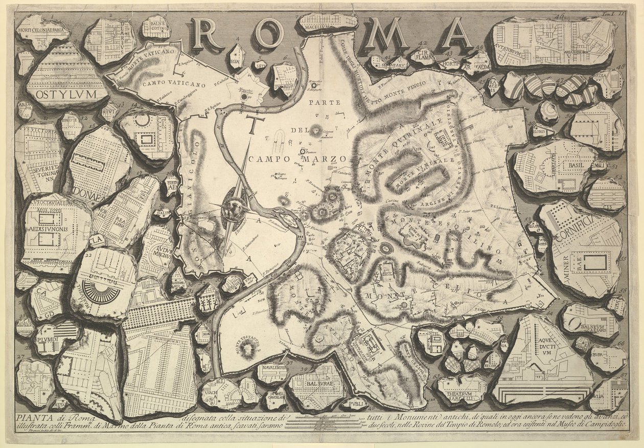 Plan of Rome, from Le Antichità Romane Roman Antiquities by Giovanni Battista Piranesi