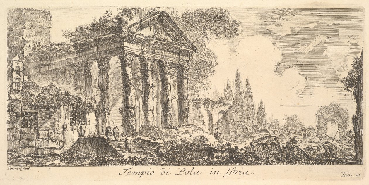 Plate 21: Temple of Pola in Istria, ca. 1748 by Giovanni Battista Piranesi
