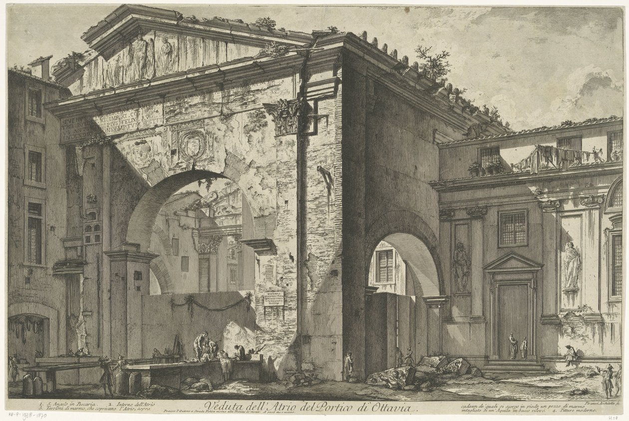 Portico of Octavia in Rome (Views of Rome, Vedute di Roma by ...