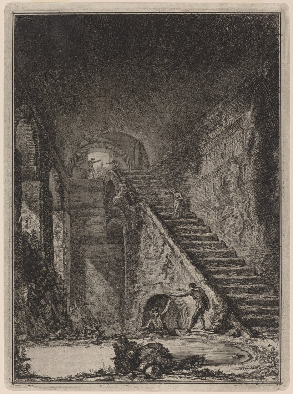 Perspective of the Water Reservoir Staircase of the Said Lodgings, Indicated in Plan in Plate XIII with the Letter G by Giovanni Battista Piranesi