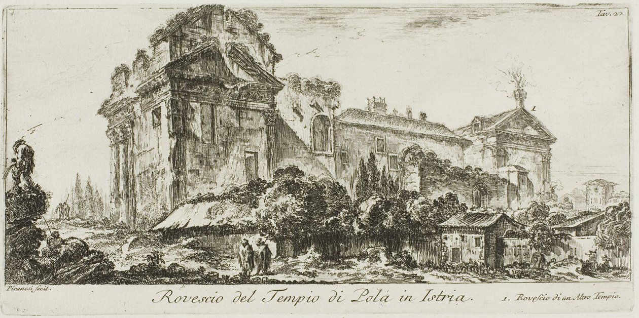 Rear View of the Temple of Pola in Istria by Giovanni Battista Piranesi