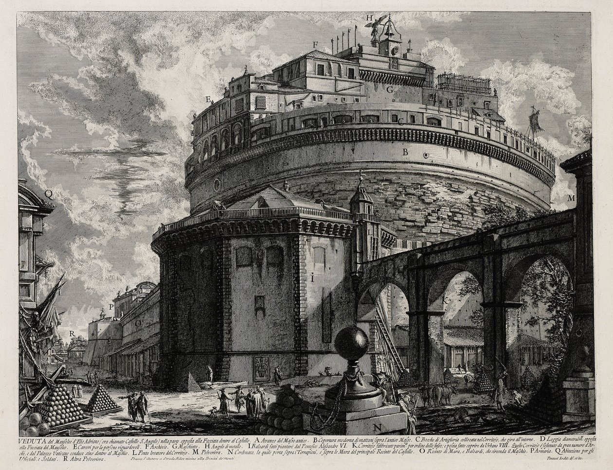 Back View of the Mausoleum of Hadrian, Now Called Castel Sant