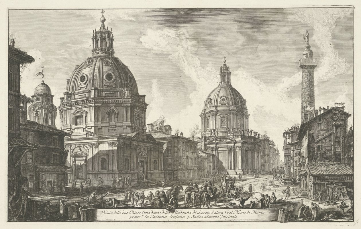 Santa Maria di Loreto and the Santissimo Nome di Maria in Rome by Giovanni Battista Piranesi