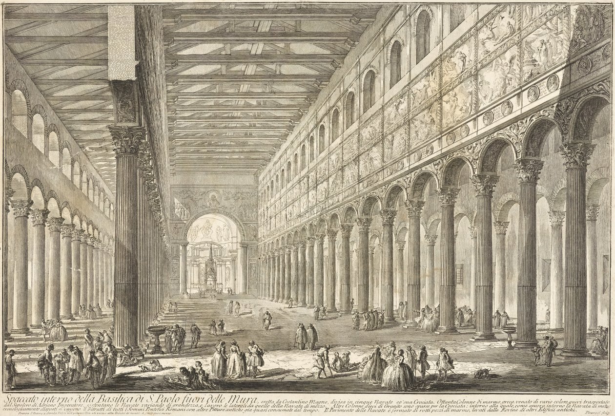 Section through the Interior of the Basilica of Saint Paul Outside the Walls by Giovanni Battista Piranesi
