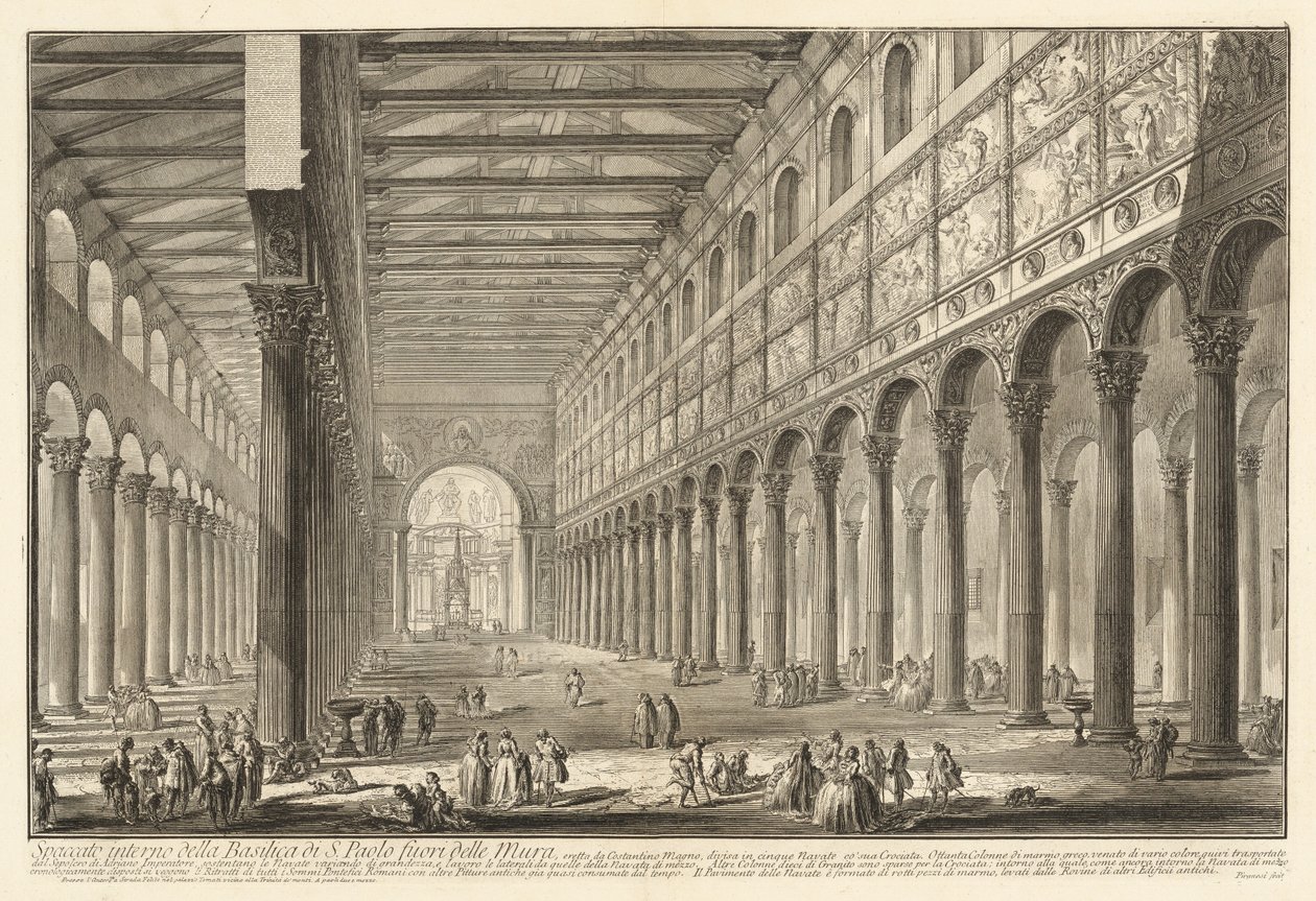 Interior Section of the Basilica of St. Paul Outside the Walls by Giovanni Battista Piranesi