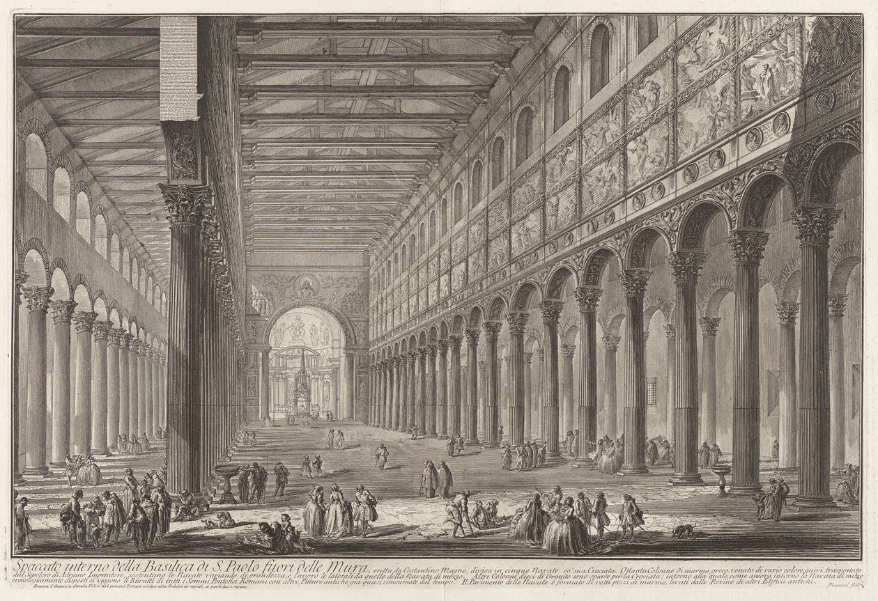 Interior Cross-section of the Basilica of St. Paul Outside the Walls by Giovanni Battista Piranesi