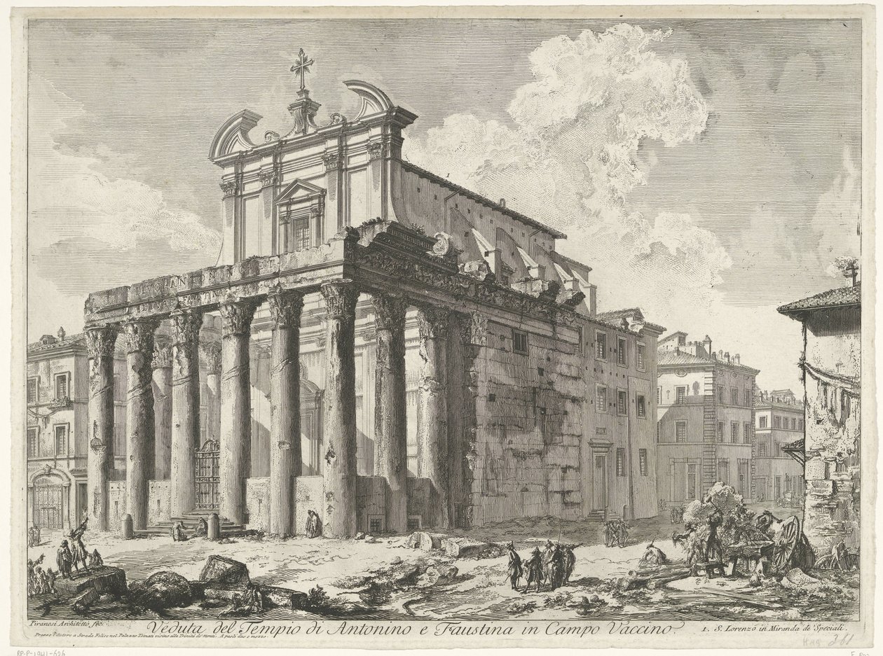 Temple of Antoninus and Faustina in Rome (Views of Rome) by Giovanni Battista Piranesi