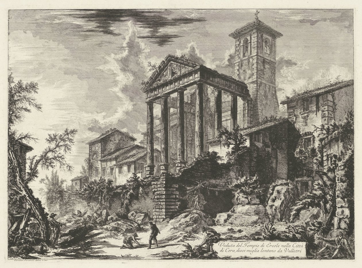 Temple of Hercules at Cori by Giovanni Battista Piranesi