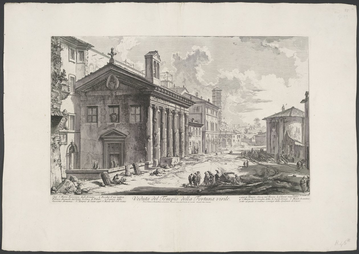 Temple of Portunus in Rome (series title) by Giovanni Battista Piranesi