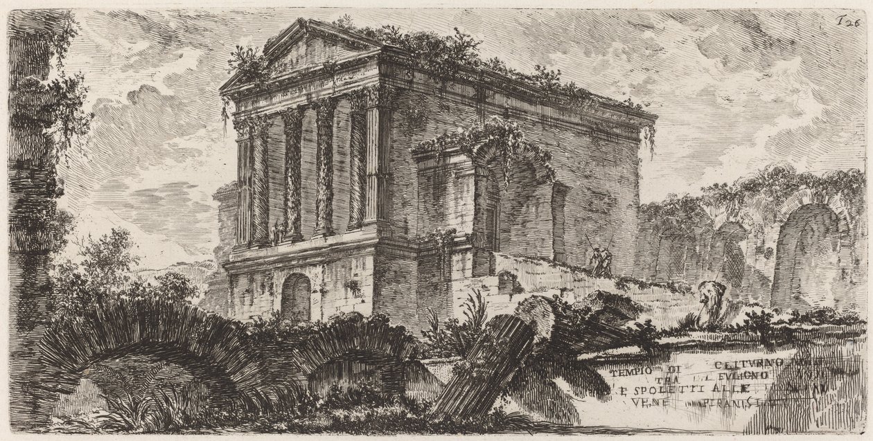 Temple of Clitumnus between Foligno and Spoleto by Giovanni Battista Piranesi