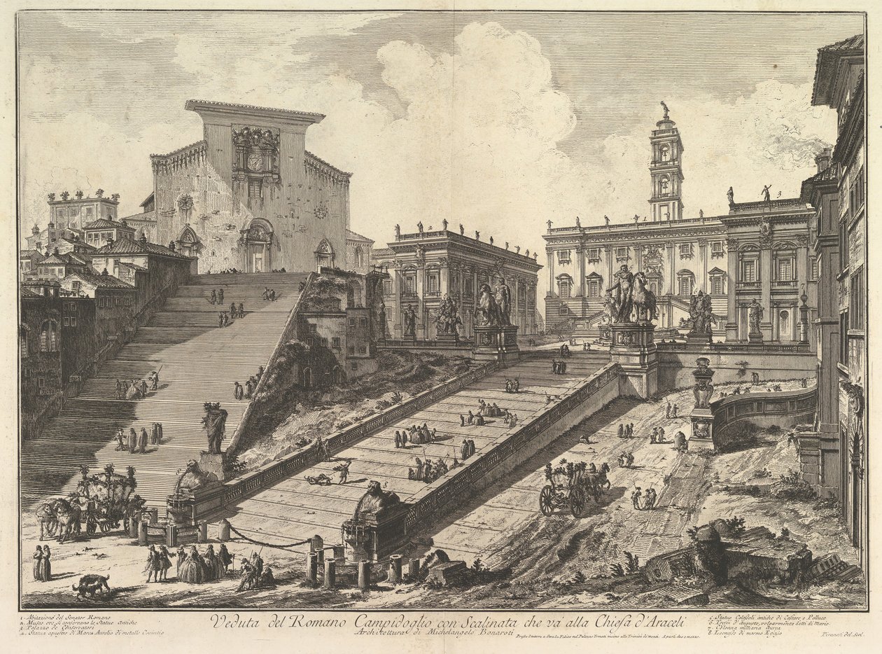 The Capitol and the steps of S. Maria in Aracoeli by Giovanni Battista Piranesi