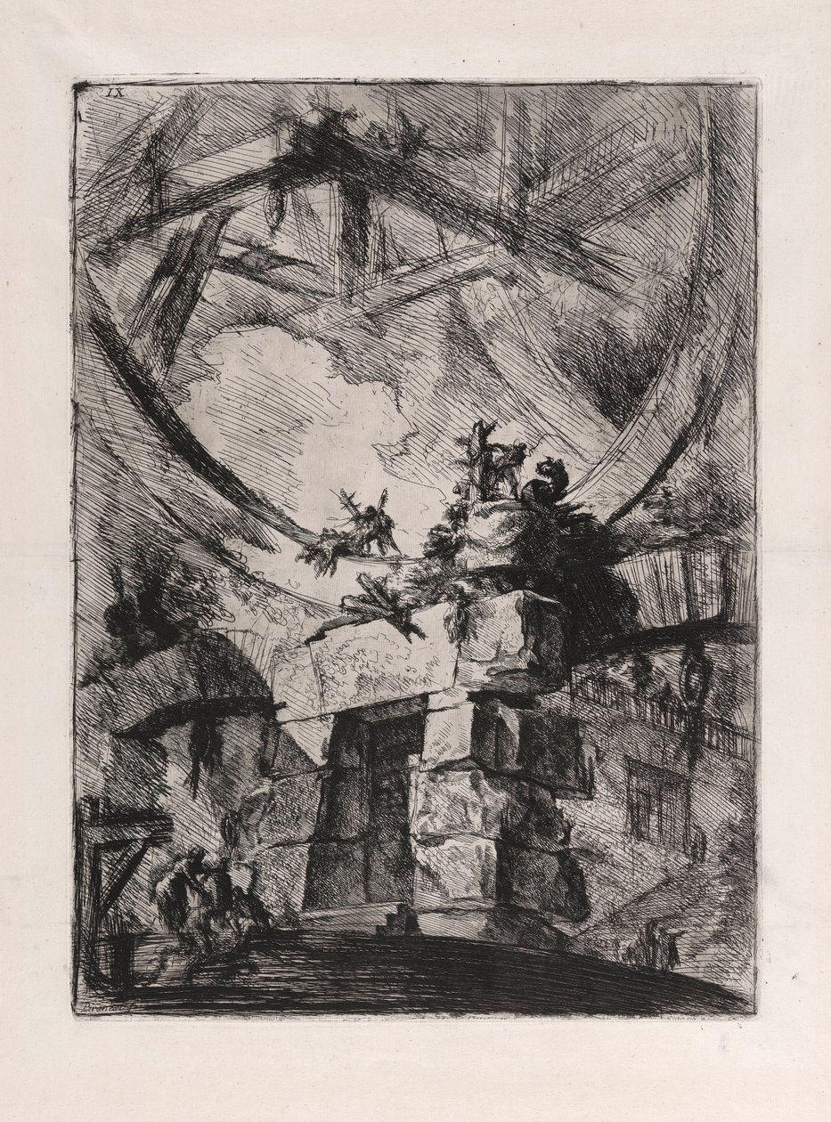 The Giant Wheel, Plate 9 from Carceri by Giovanni Battista Piranesi