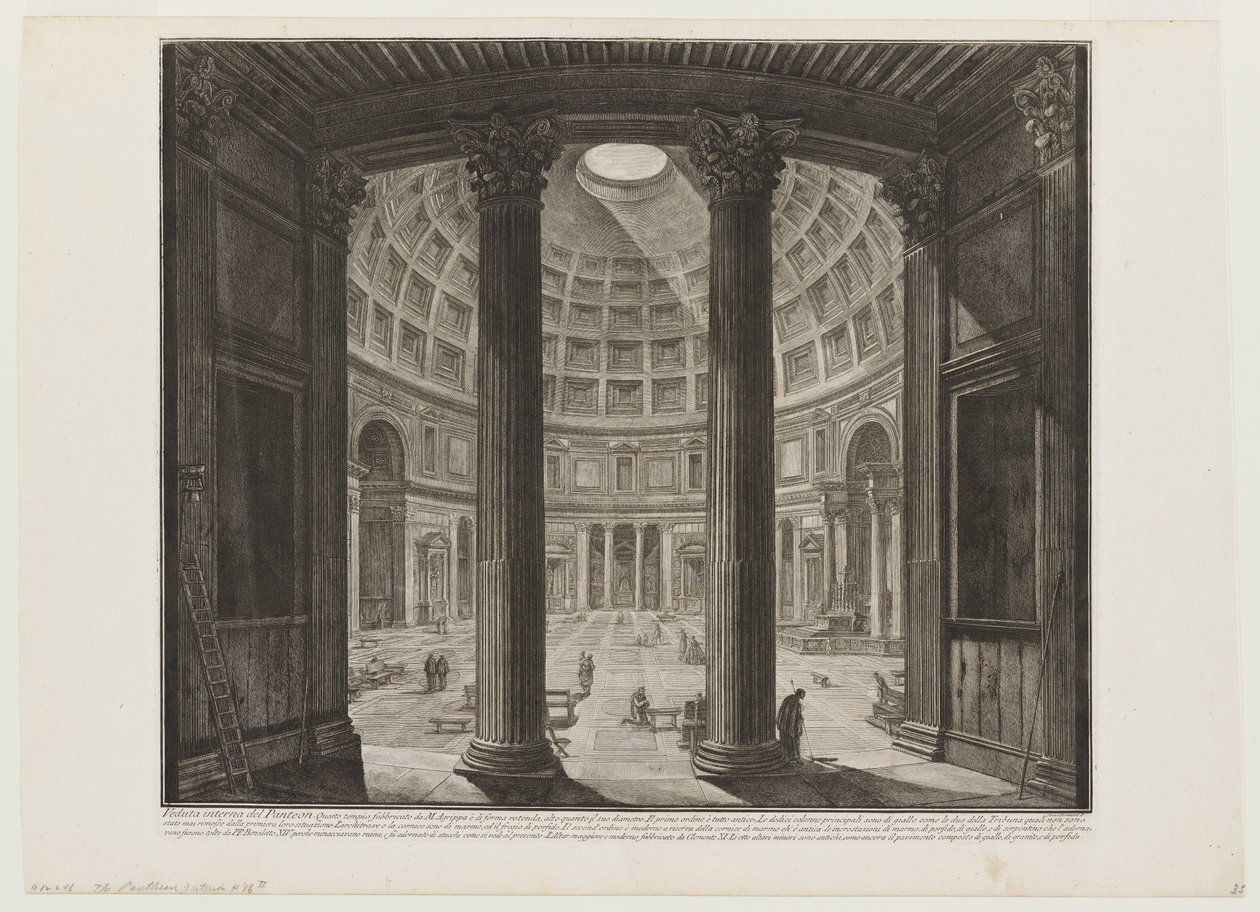 The Pantheon, Interior by Giovanni Battista Piranesi