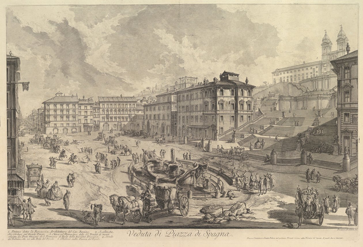 The Piazza di Spagna by Giovanni Battista Piranesi