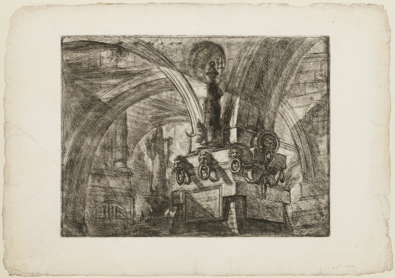 The Pier with a Lamp (plate 15 from Imaginary Prisons) by Giovanni Battista Piranesi