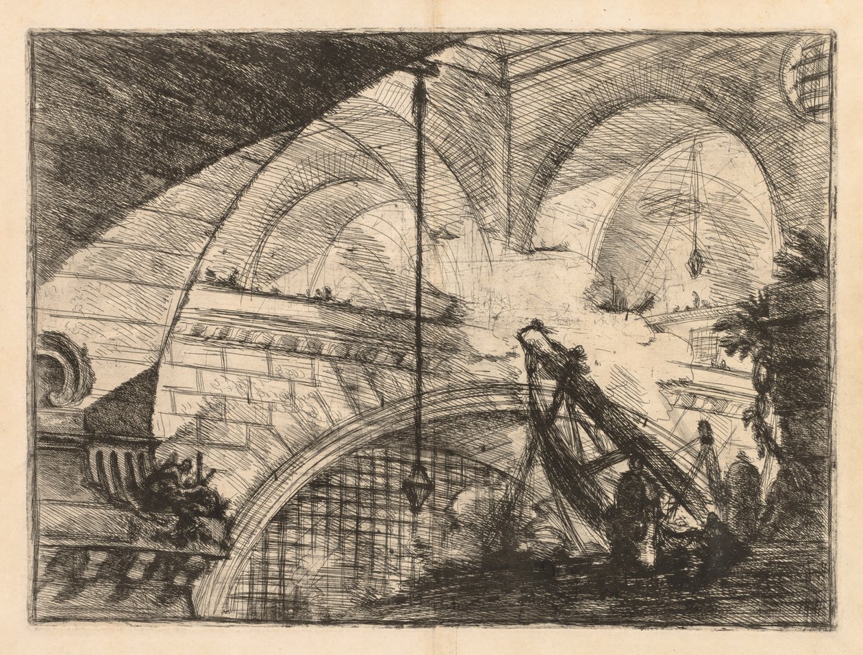 The Prisons: A Series of Galleries with Crane-Like Erection of Beams by Giovanni Battista Piranesi