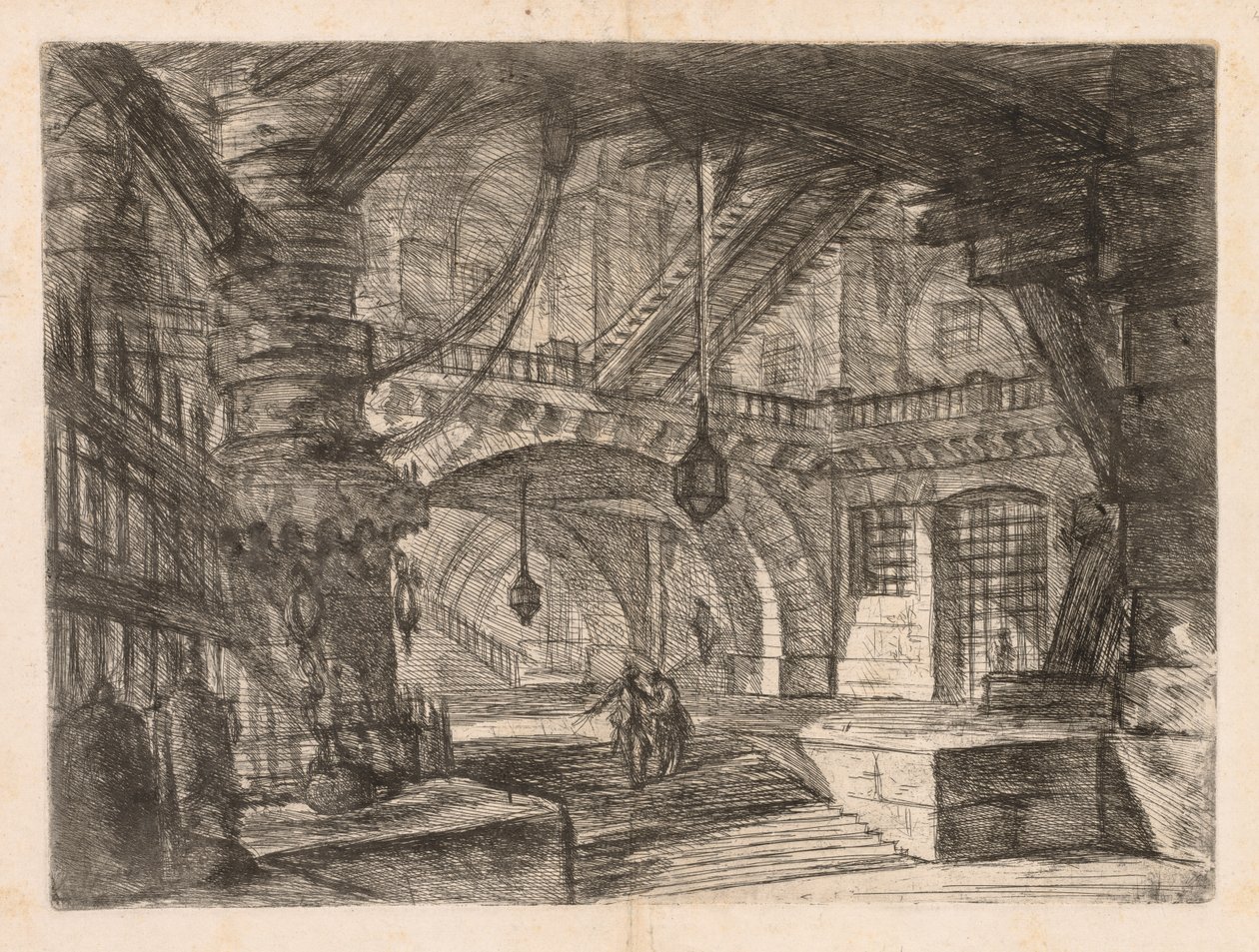 The Prisons: A Wide Hall with Lanterns, 1745-1750 by Giovanni Battista Piranesi