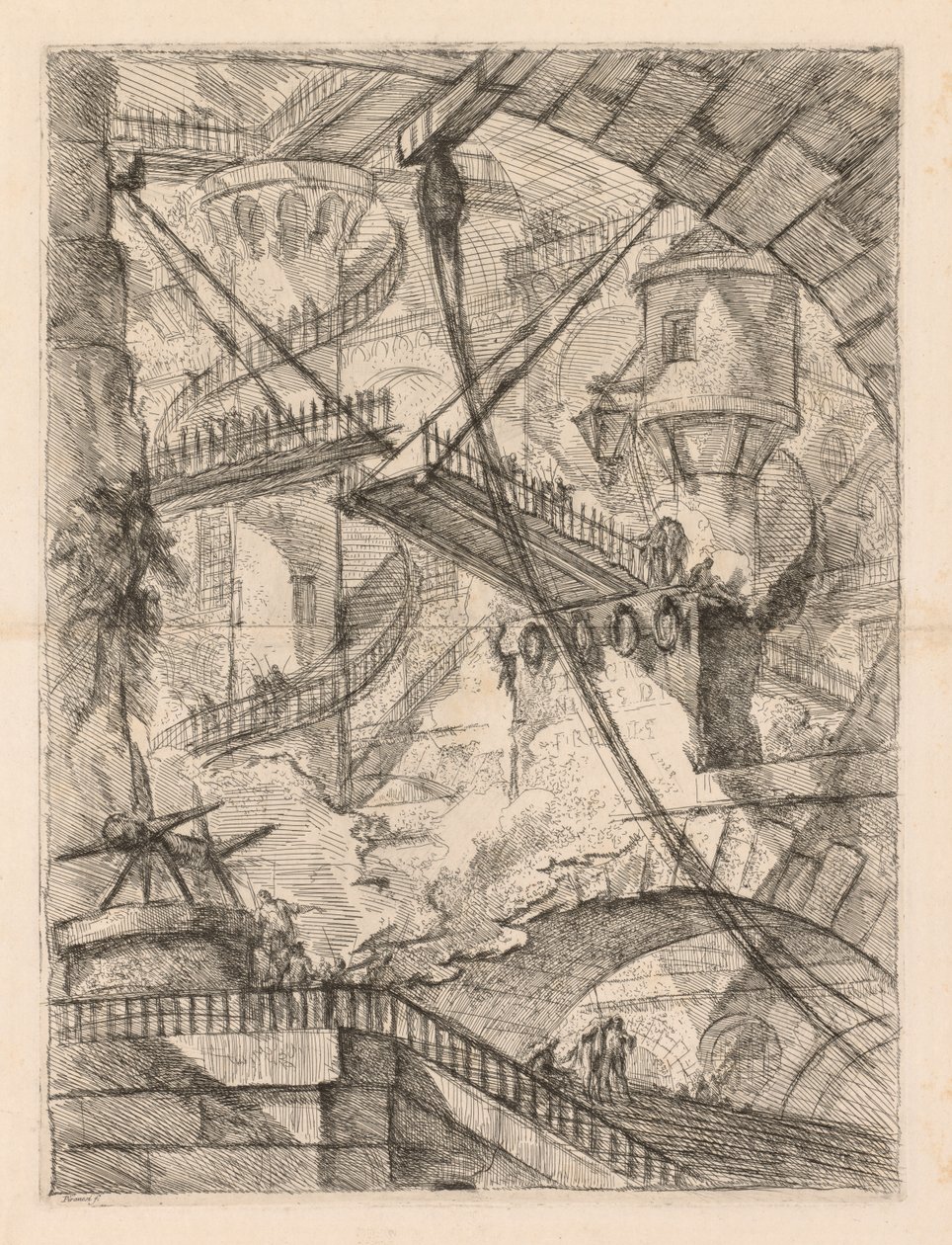 The Prisons: An Immense Interior with a Drawbridge by Giovanni Battista Piranesi