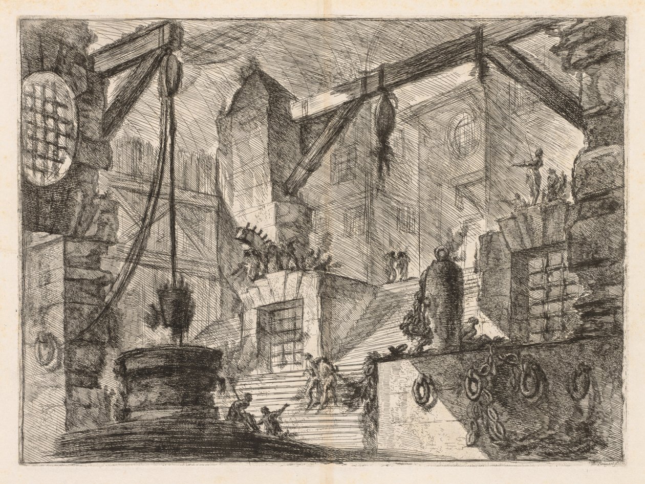 The Prisons: Colonnaded Interior with a Broad Stair by Giovanni Battista Piranesi