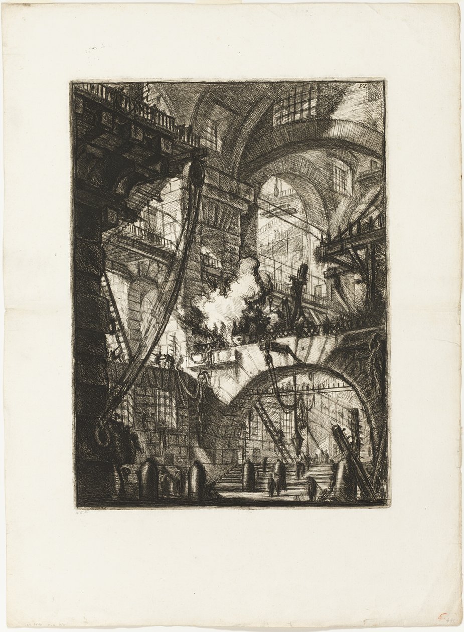 The Smoking Fire, plate 6 from Imaginary Prisons by Giovanni Battista Piranesi