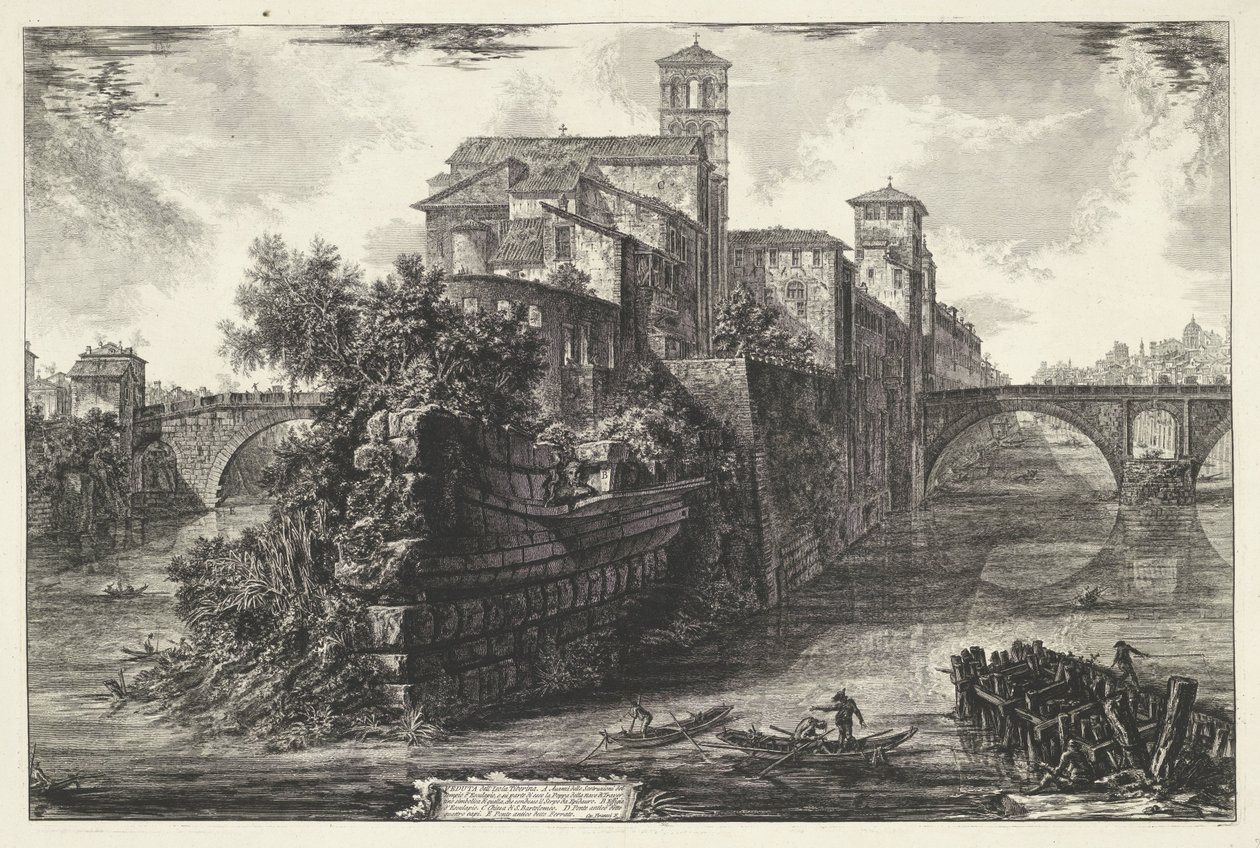 Tiber Island in Rome by Giovanni Battista Piranesi