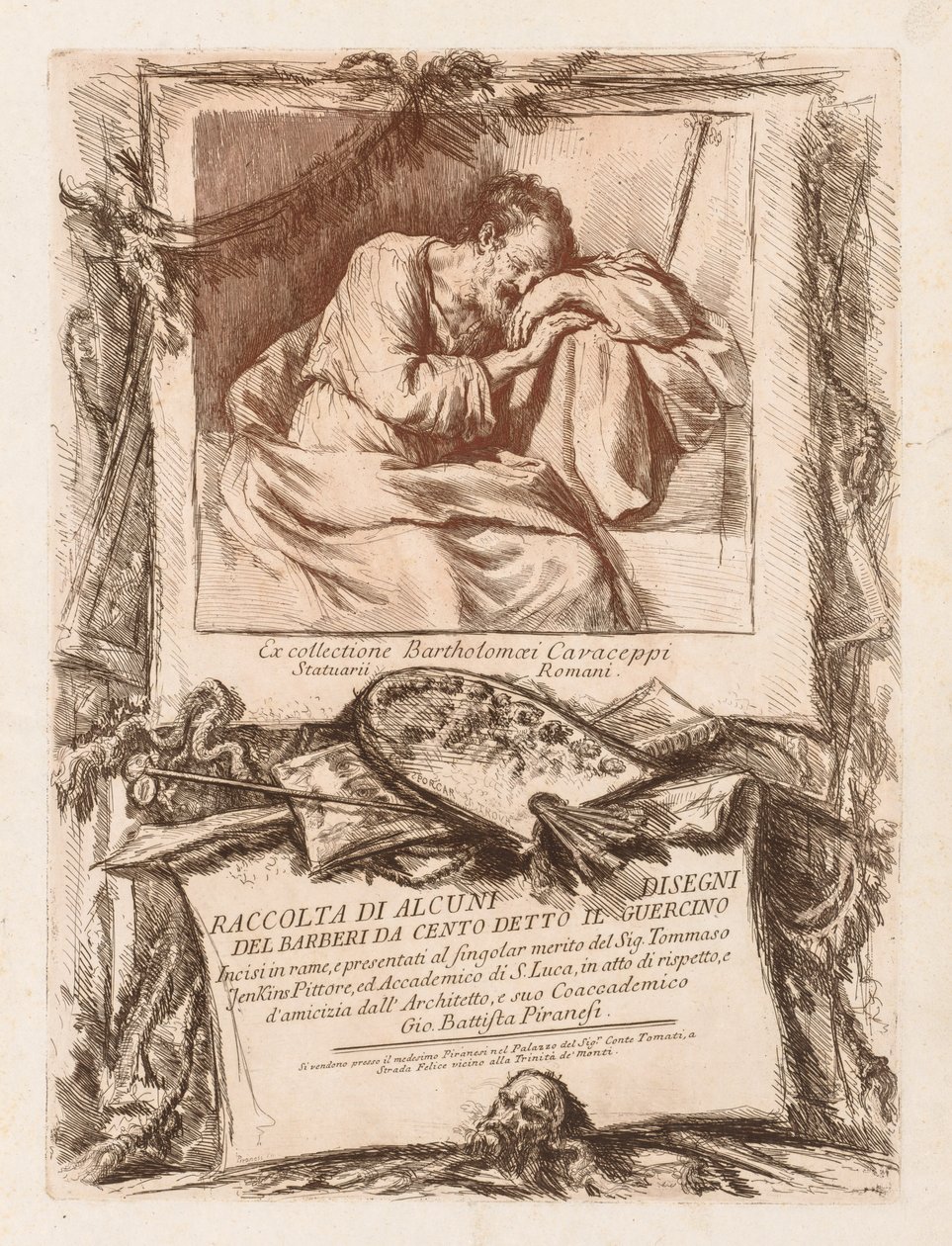 Title Page of Raccolta di alcuni disegni del Barberi da Cento Ietto il Gerucino by Giovanni Battista Piranesi