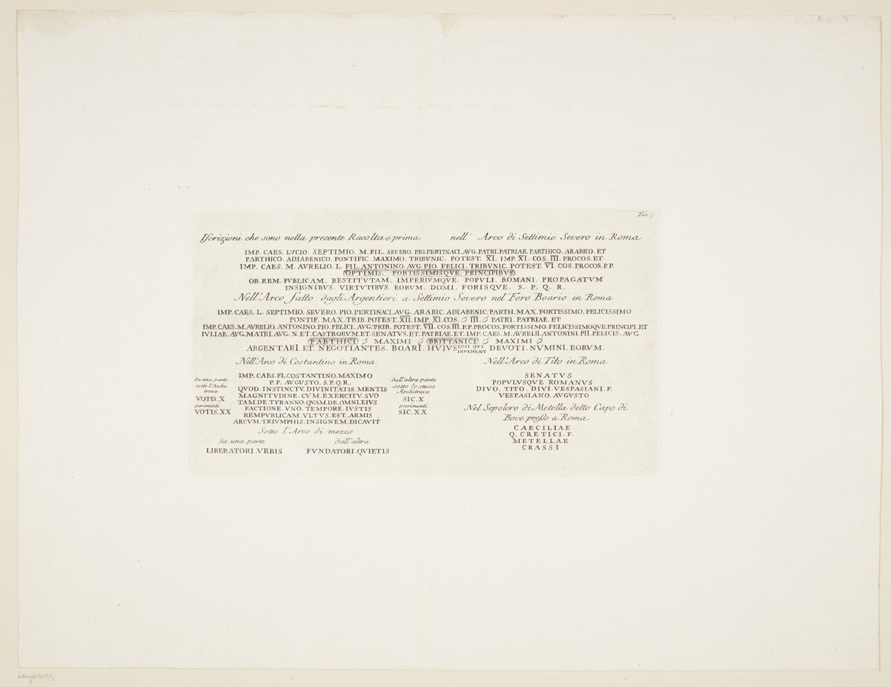Transcription of Various Ancient Latin Inscriptions by Giovanni Battista Piranesi