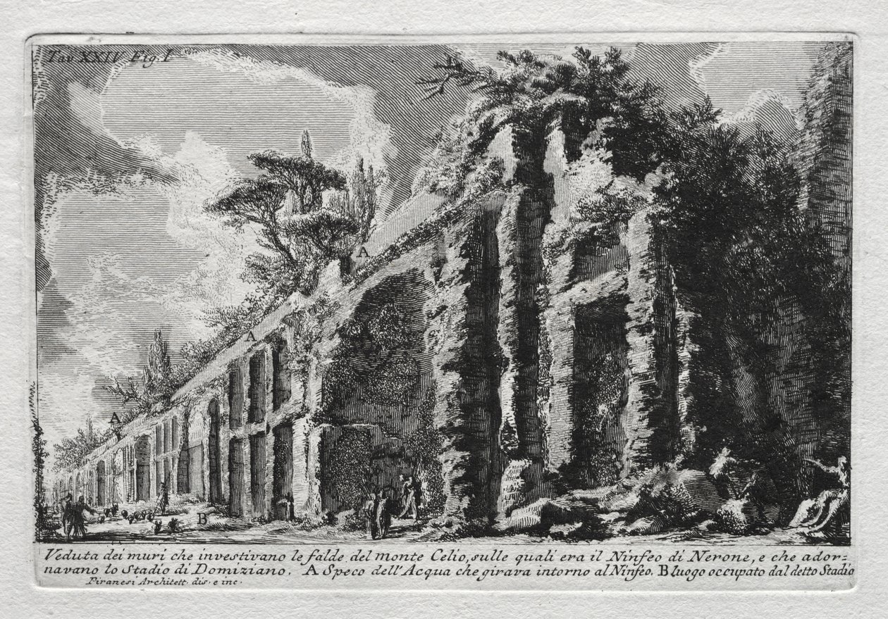 View of the Walls Surrounding the Slopes of Mount Caelius by Giovanni Battista Piranesi