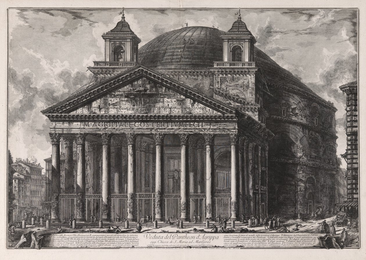 View of the Pantheon of Agrippa, today Santa Maria ad Martyres, from Views of Rome by Giovanni Battista Piranesi