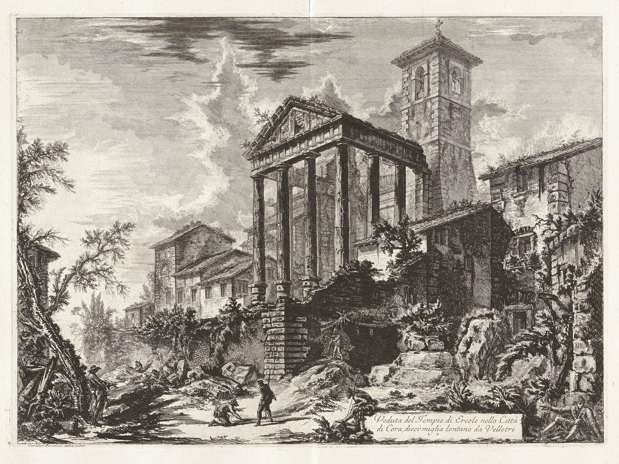 View of the Temple of Hercules at Cori, Ten Miles Distant from Velletri, from Views of Rome by Giovanni Battista Piranesi