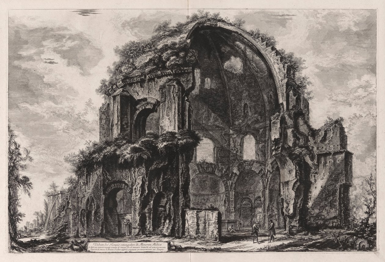 View of the Octagonal Temple of Minerva Medica (now considered to have ...