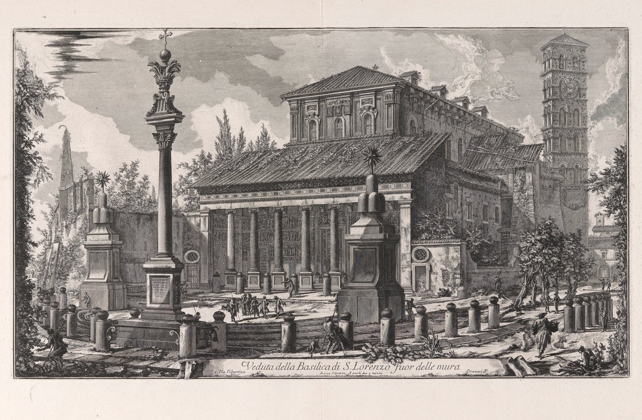 View of the Basilica of San Lorenzo fuori delle Mura, from Views of Rome by Giovanni Battista Piranesi