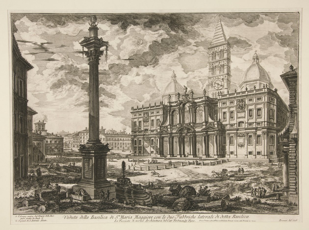 View of the Basilica of S. Maria Maggiore with Its Two Flanking Wings, from Vedute di Roma by Giovanni Battista Piranesi