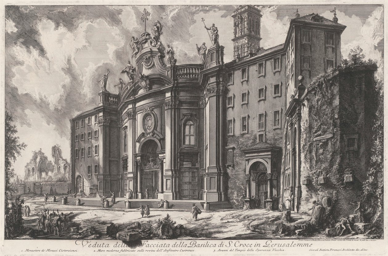 View of the Facade of the Basilica of Santa Croce in Gerusalemme by Giovanni Battista Piranesi