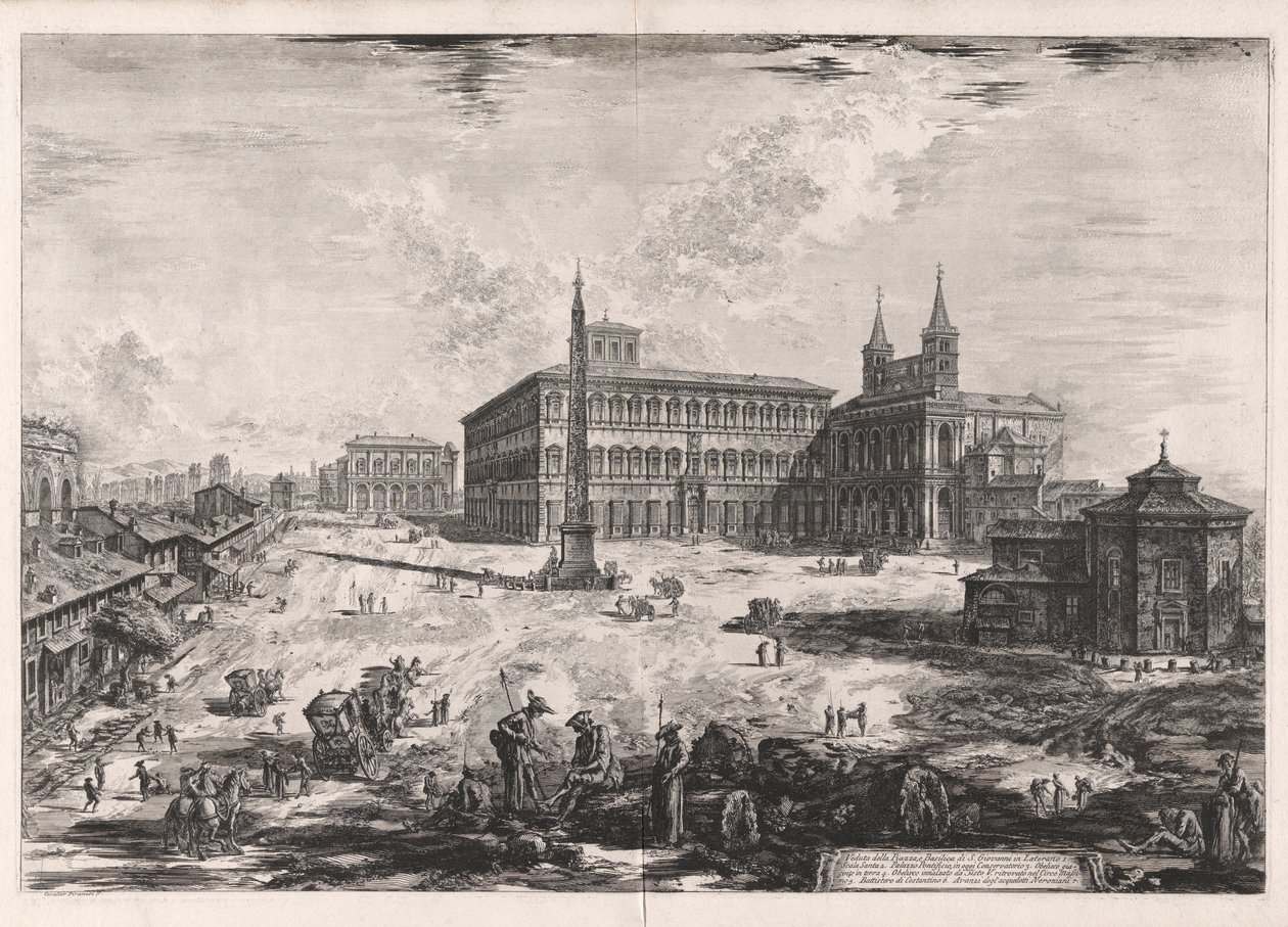 View of the Square, and Basilica of San Giovanni in Laterano, from Views of Rome by Giovanni Battista Piranesi