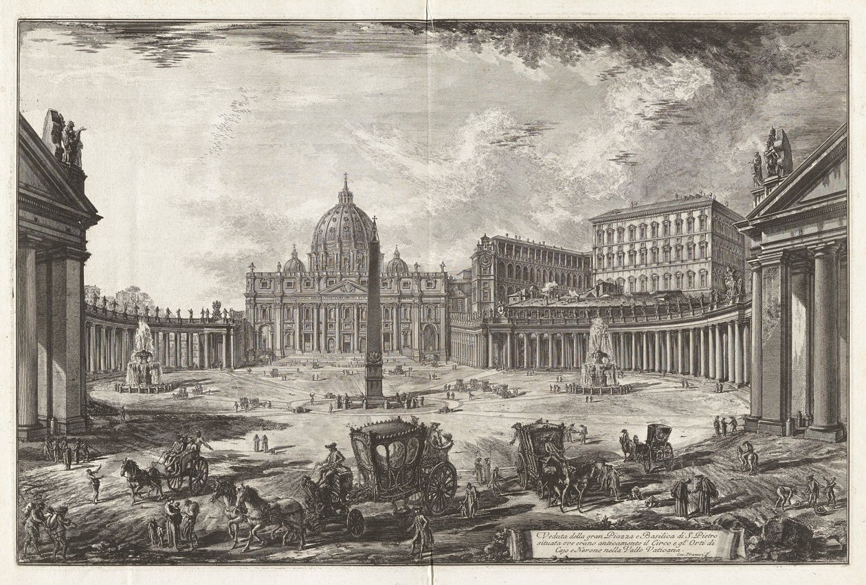 View of Large Piazza and Basilica of Saint Peter by Giovanni Battista Piranesi