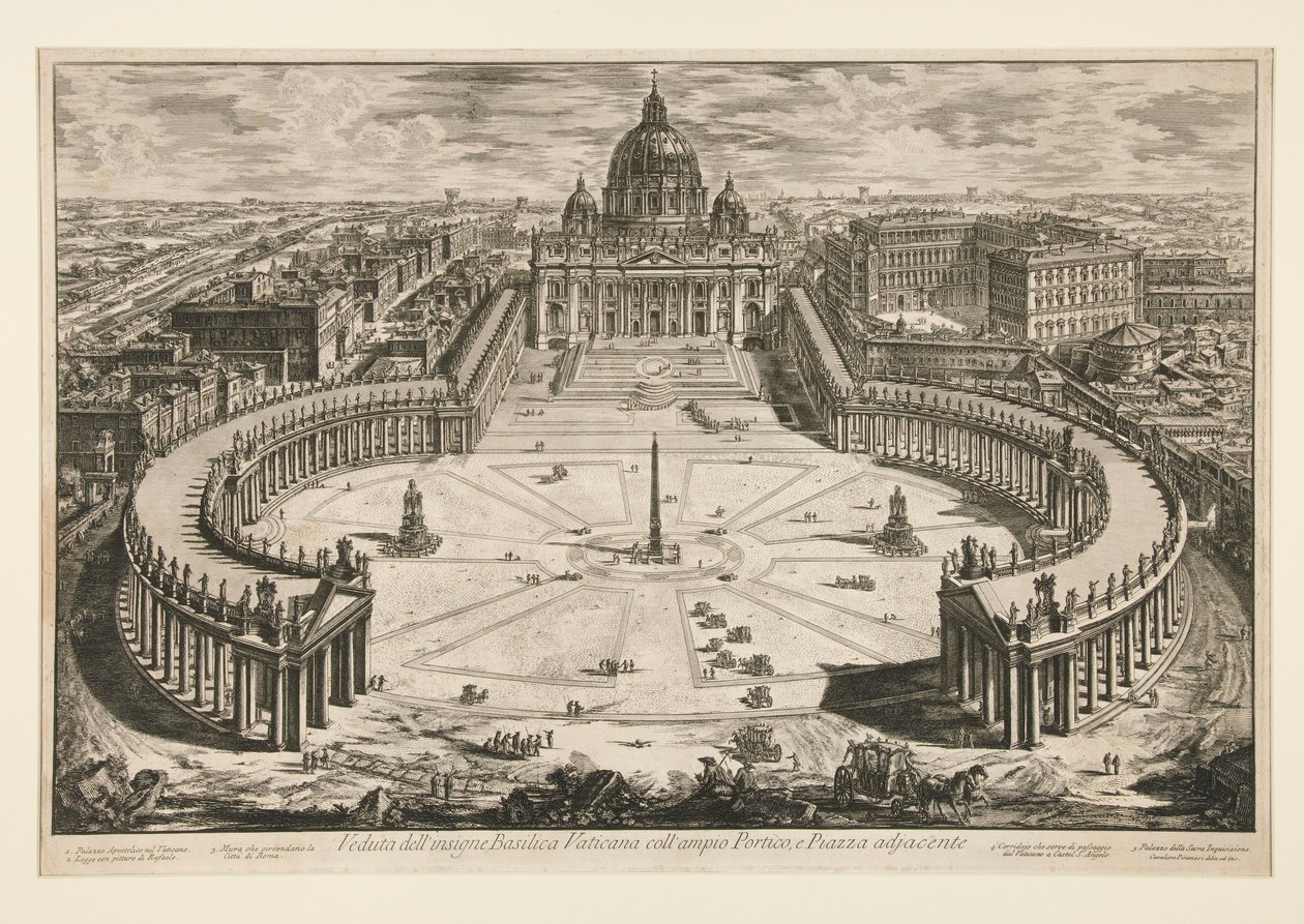 View of the Famous Vatican Basilica, from Vedute di Roma by Giovanni Battista Piranesi
