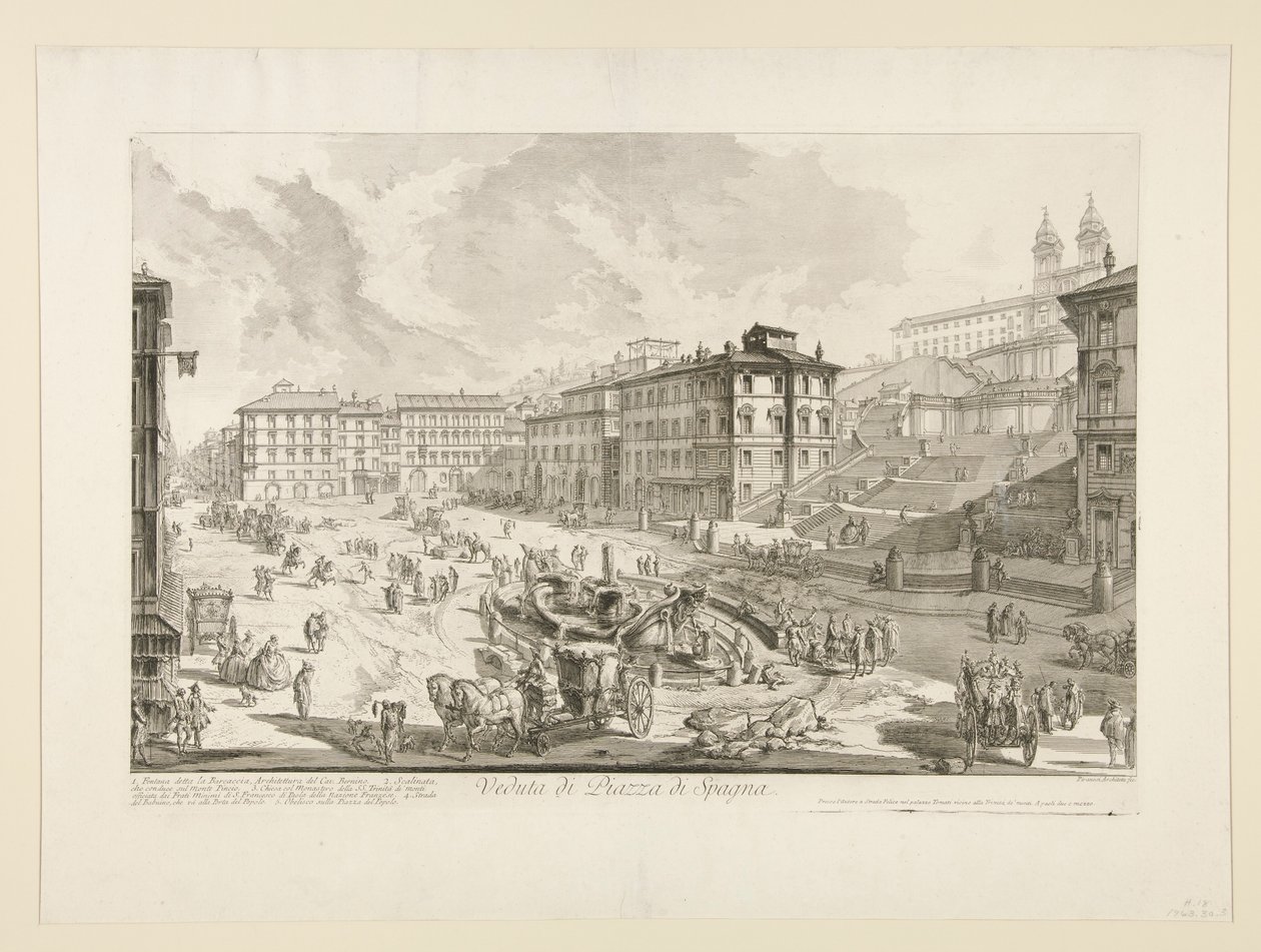 View of Piazza di Spagna, from Vedute di Roma by Giovanni Battista Piranesi