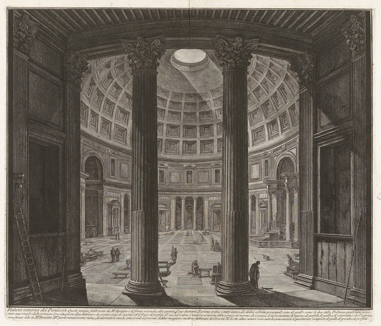 Interior View of the Pantheon by Giovanni Battista Piranesi