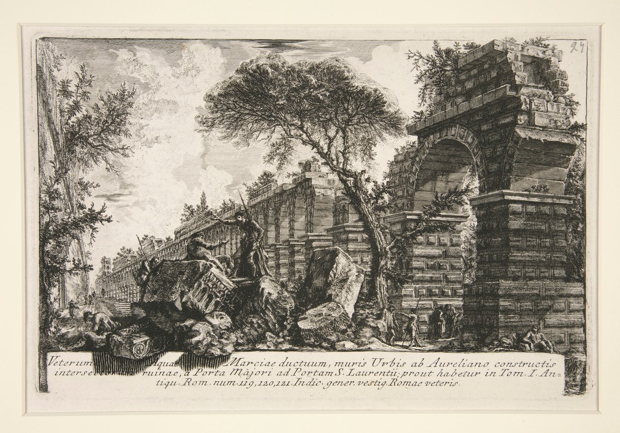 Ancient Aqueduct of the Acqua Marcia, from Della Magnificenza ed Architettura by Giovanni Battista Piranesi