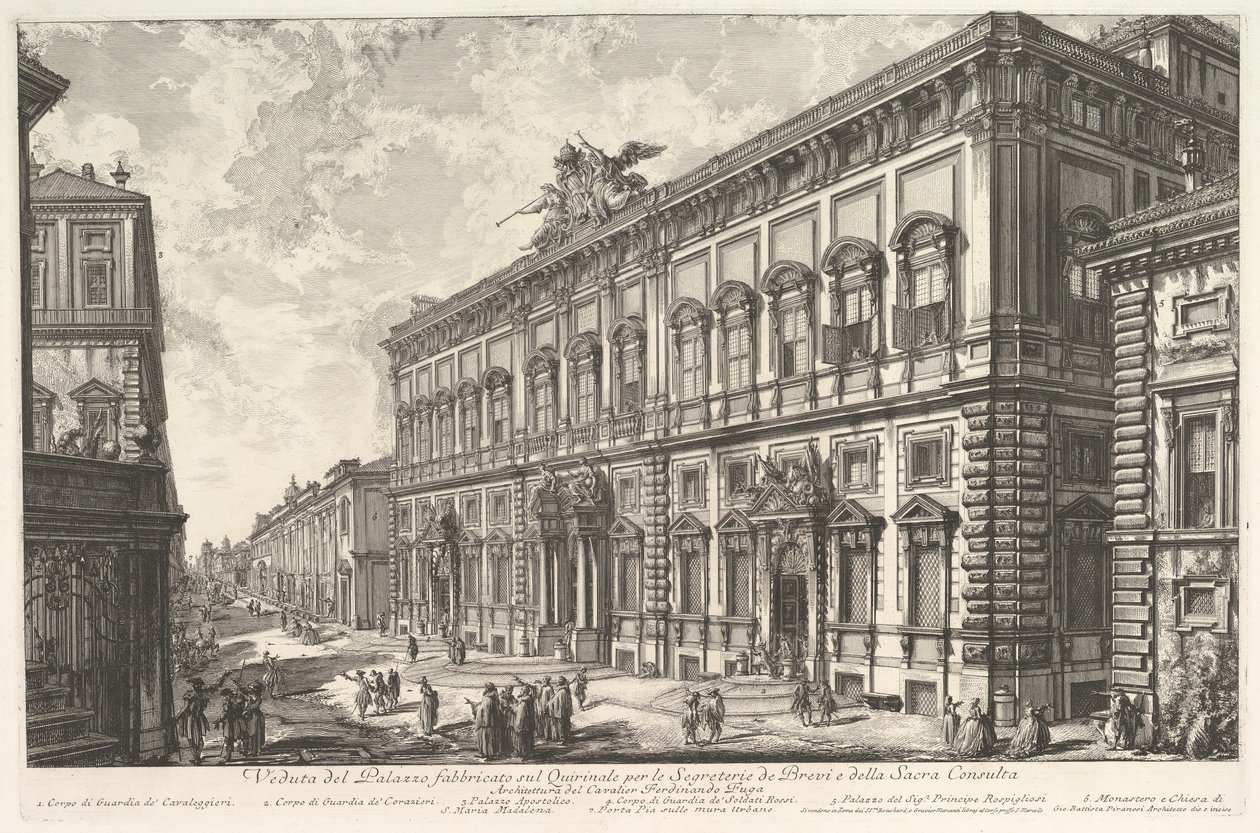 View of the Palazzo della Consulta on the Quirinal housing the Papal Secreteriat by Giovanni Battista Piranesi