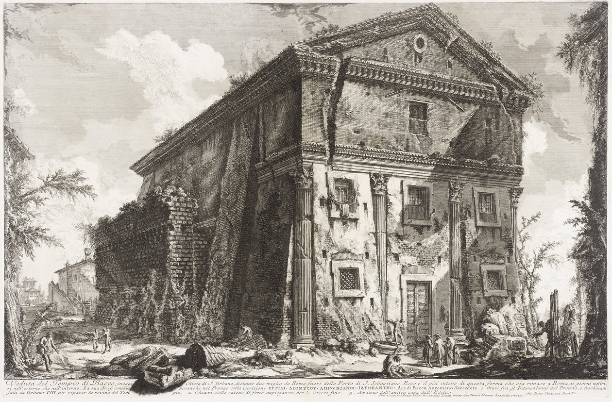 View of the Temple of Bacchus, 1760-78  by Giovanni Battista Piranesi