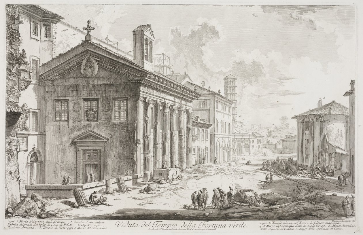 View of the Temple of Fortuna Virilis, now the Armenian church of S. Maria Egizziaca, c.1760-78 by Giovanni Battista Piranesi