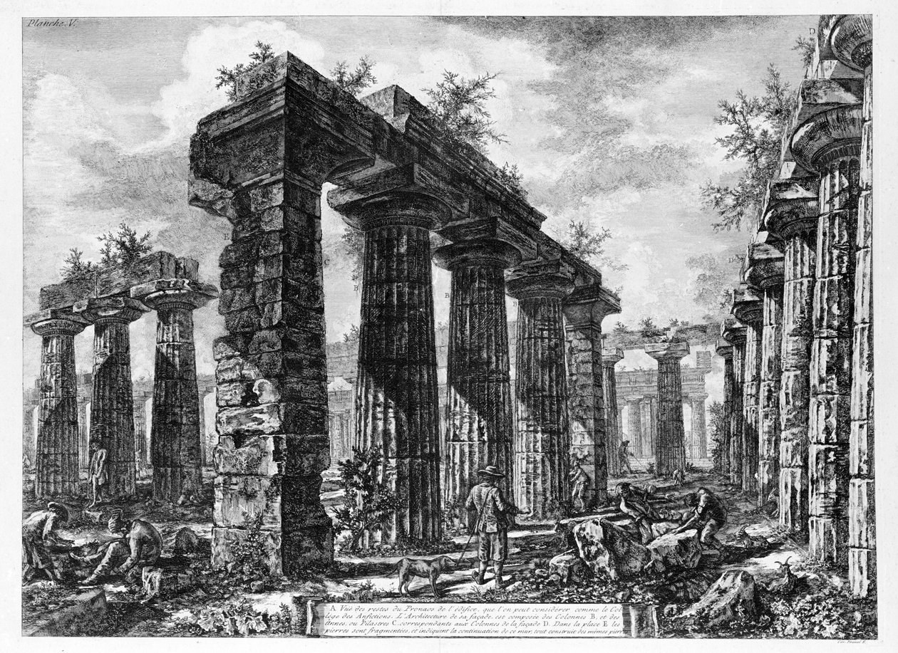 View of the Temples of Paestum by Giovanni Battista Piranesi